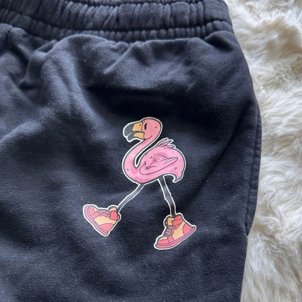 Men's Black Joggers with White and Pink Accents - Picture 3 of 5
